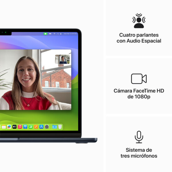 MacBook Air 15" Chip M3 16GB 256GB Medianoche