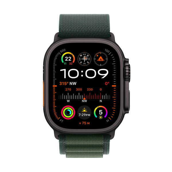 Apple Watch Ultra 2 49 mm Titanio Negro Alpine Loop Verde Oscuro (Small)