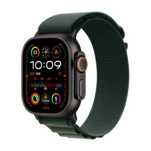 Apple Watch Ultra 2 49 mm Titanio Negro Alpine Loop Verde Oscuro (Medium)