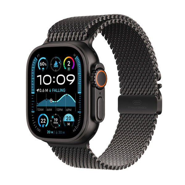 Apple Watch Ultra 2 49 mm Titanio Negro Milanese Loop Negro (Small)
