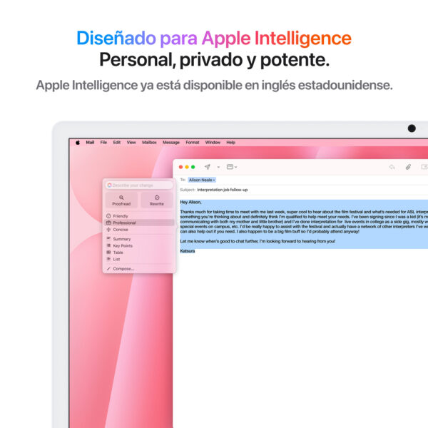 iMac 24" Chip M4 16GB 256GB GPU 8 N Rosa