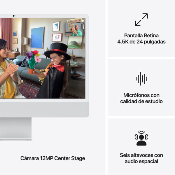 iMac 24" Chip M4 16GB 256GB GPU 10 N Plata